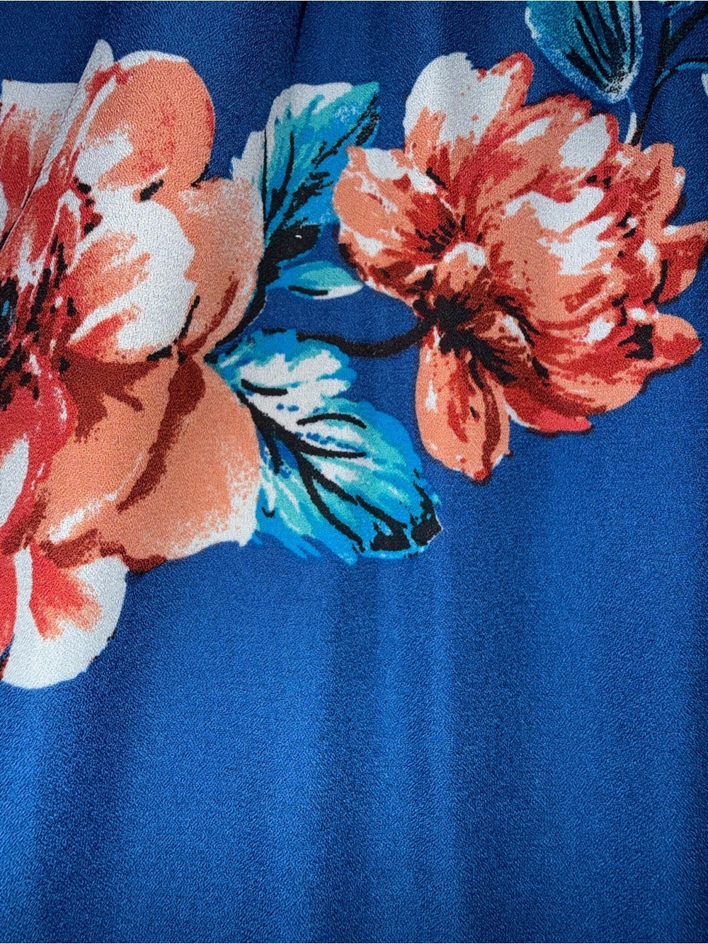 As U Wish Blue Floral Cold Shoulder Dress Medium Euro Summer Cottagecore - Picture 5 of 6